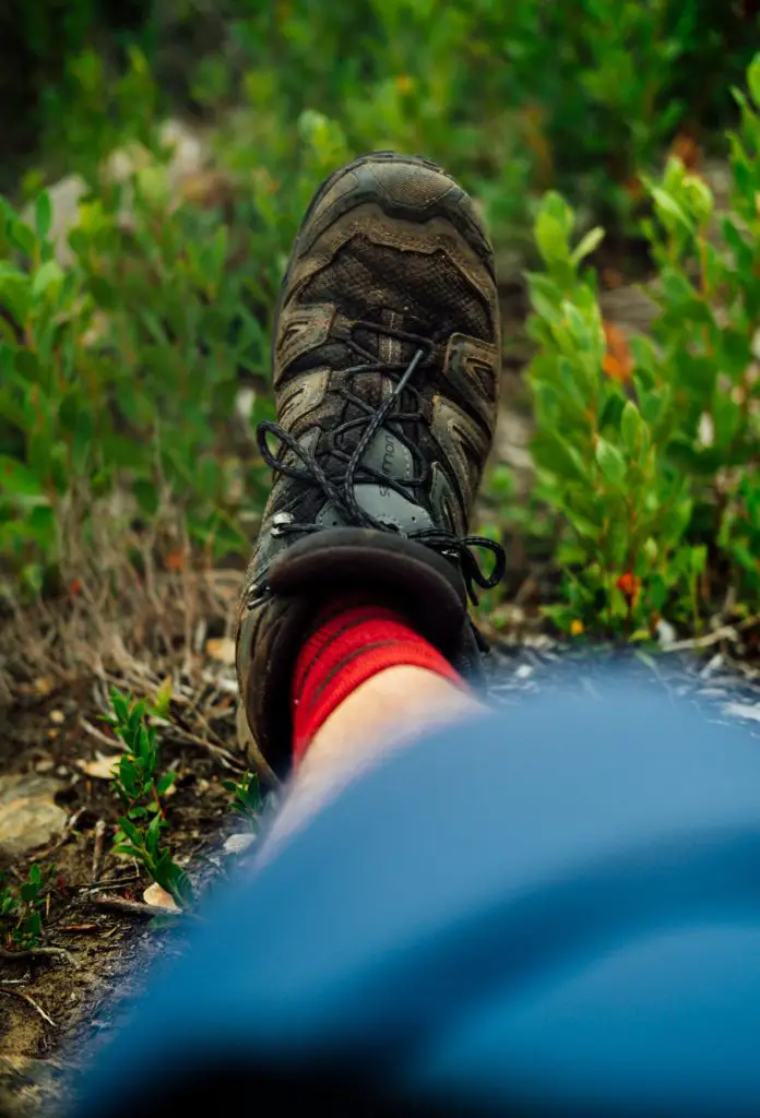 red hiking socks