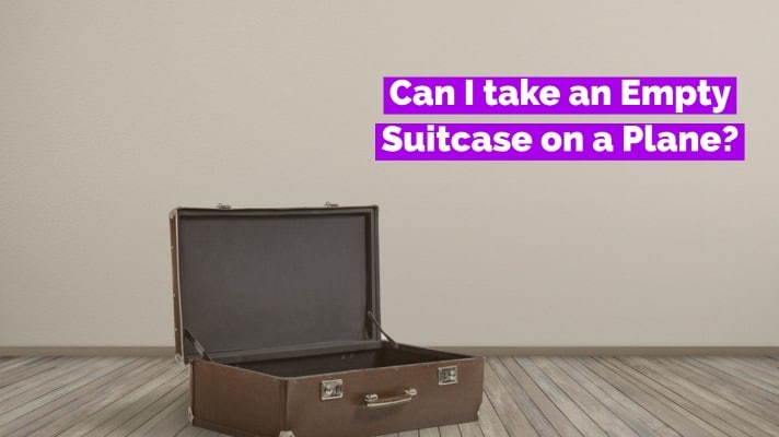 empty suitcase on a plane