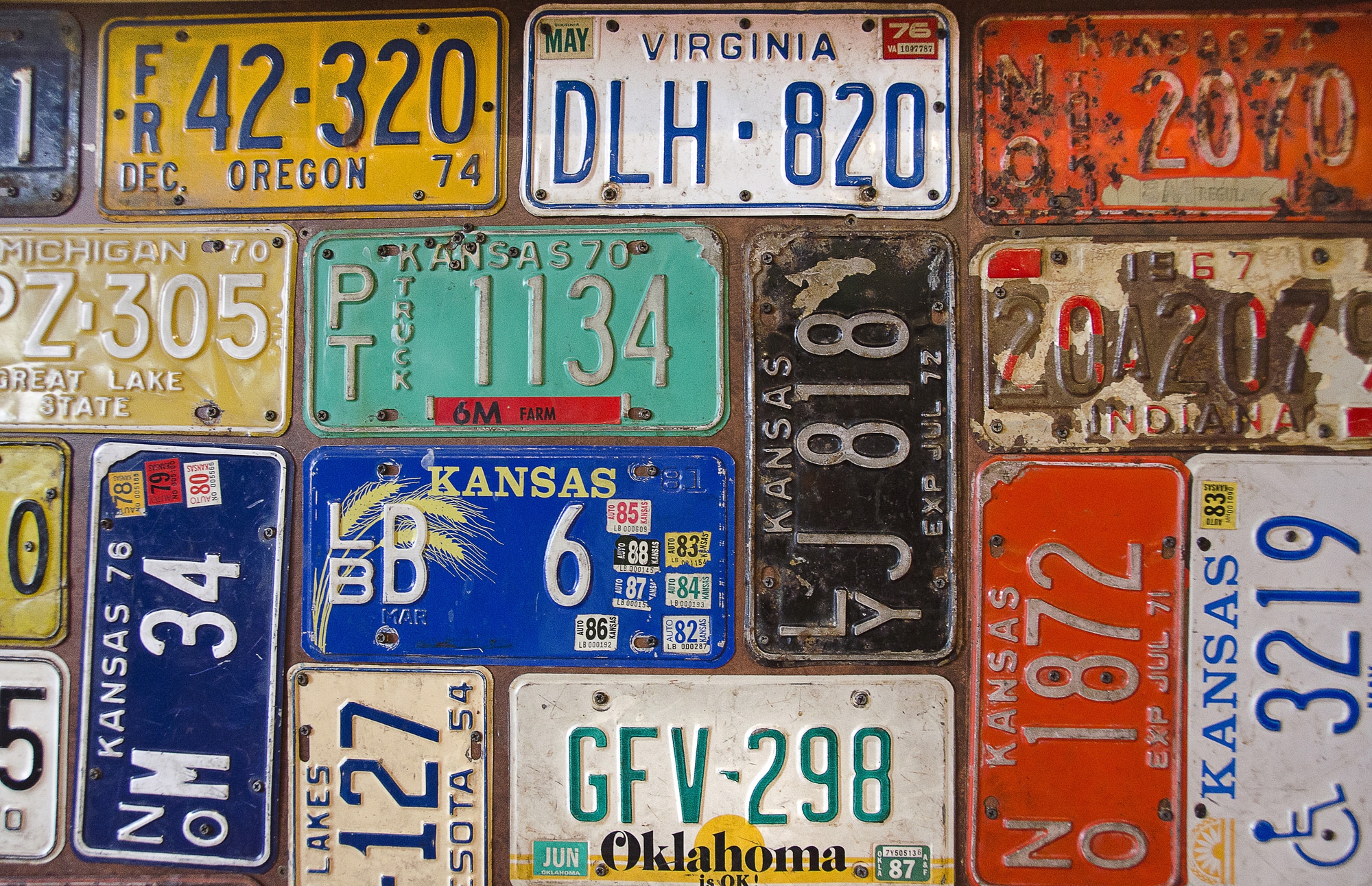 several license plates