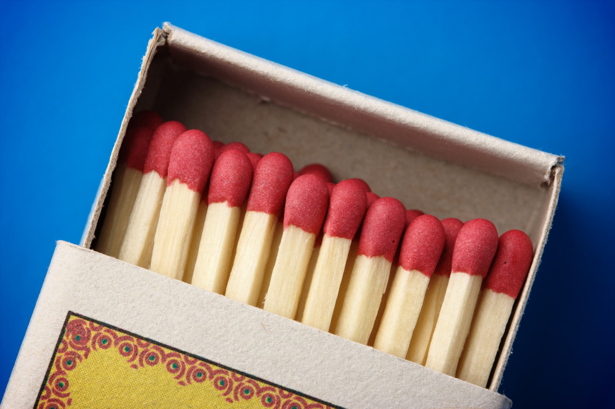 red matchsticks in a box