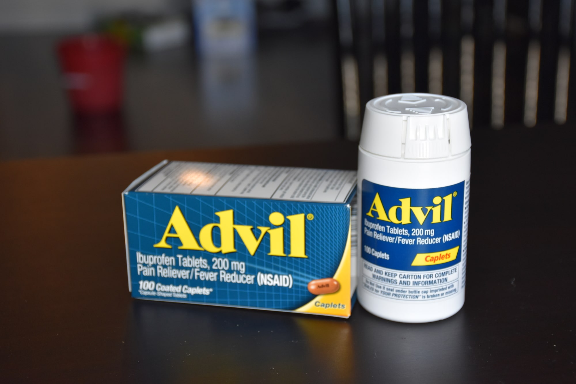 small bottle of Advil