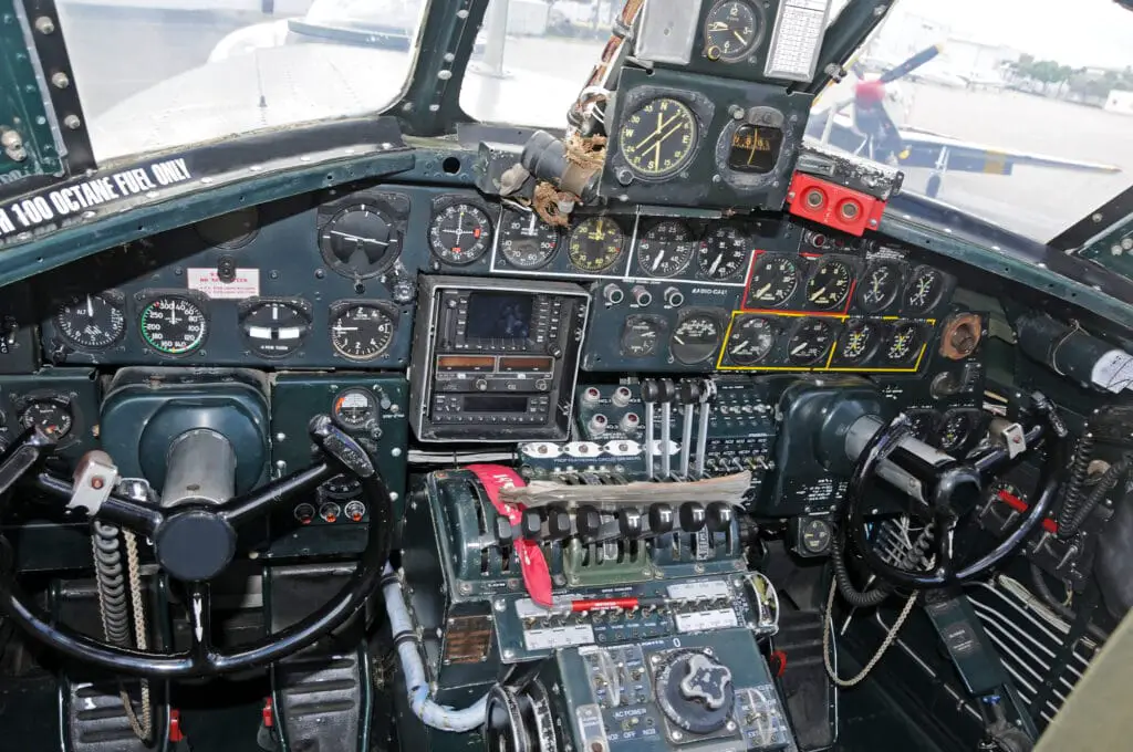 old airplane bomber cockpit