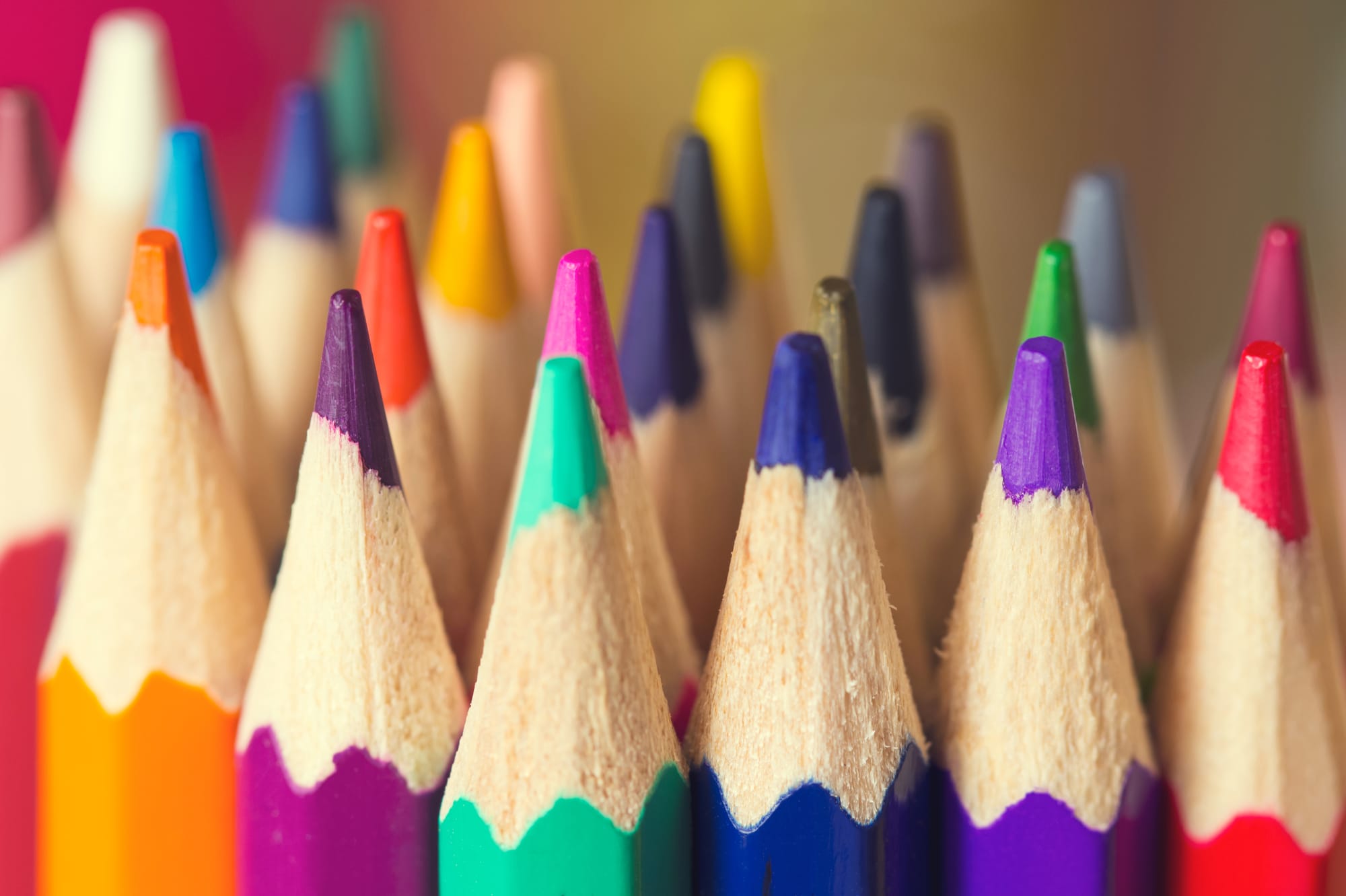 Colored pencils closeup